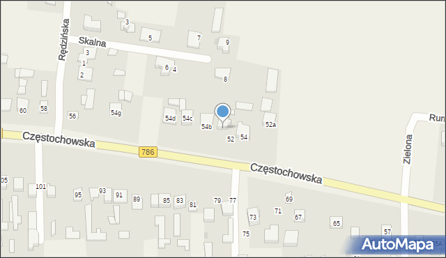 Jaskrów, Częstochowska, 54a, mapa Jaskrów