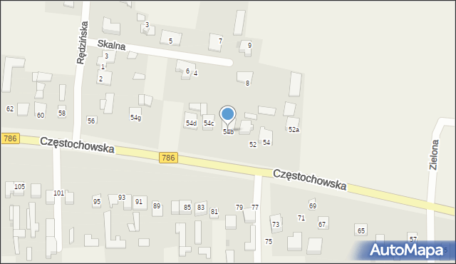 Jaskrów, Częstochowska, 54b, mapa Jaskrów