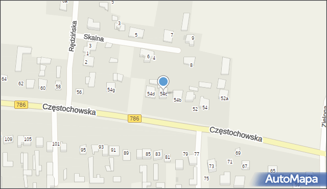 Jaskrów, Częstochowska, 54c, mapa Jaskrów