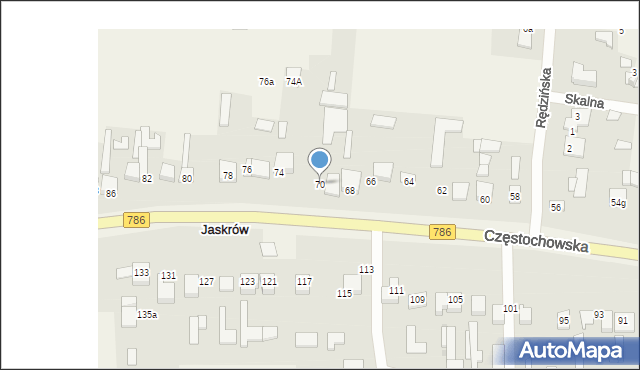 Jaskrów, Częstochowska, 70, mapa Jaskrów
