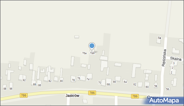 Jaskrów, Częstochowska, 74A, mapa Jaskrów