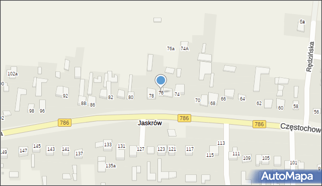 Jaskrów, Częstochowska, 76, mapa Jaskrów