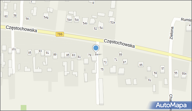Jaskrów, Częstochowska, 77, mapa Jaskrów