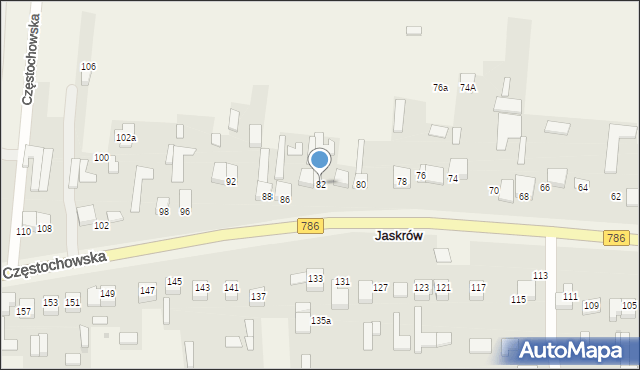 Jaskrów, Częstochowska, 82, mapa Jaskrów