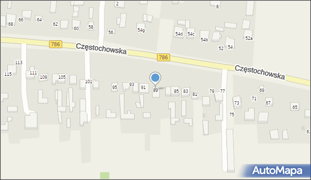 Jaskrów, Częstochowska, 89, mapa Jaskrów