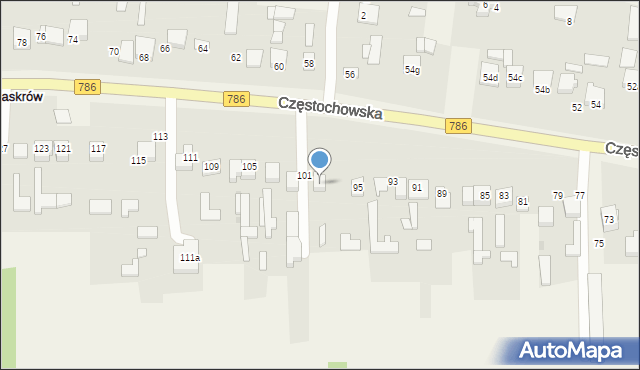 Jaskrów, Częstochowska, 99, mapa Jaskrów