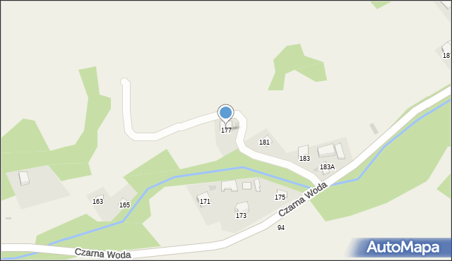 Jaworki, Czarna Woda, 177, mapa Jaworki