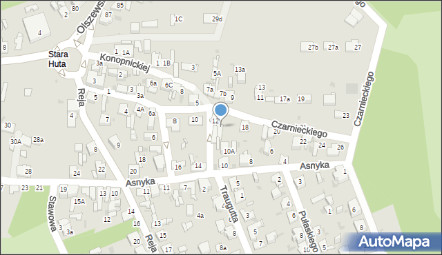 Jaworzno, Czarnieckiego Stefana, hetm., 16, mapa Jaworzno