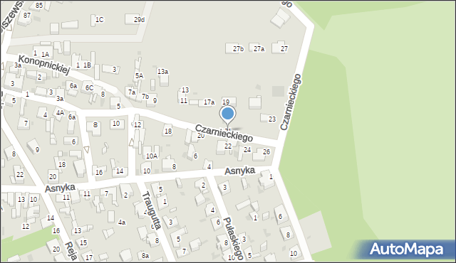 Jaworzno, Czarnieckiego Stefana, hetm., 21, mapa Jaworzno