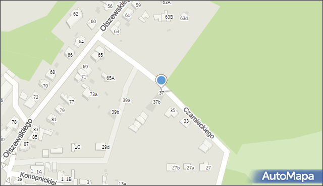 Jaworzno, Czarnieckiego Stefana, hetm., 37, mapa Jaworzno