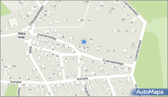 Jaworzno, Czarnieckiego Stefana, hetm., 7b, mapa Jaworzno