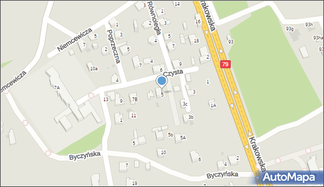 Jaworzno, Czysta, 5, mapa Jaworzno