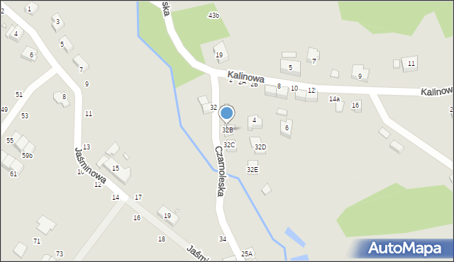 Jelenia Góra, Czarnoleska, 32B, mapa Jelenia Góra