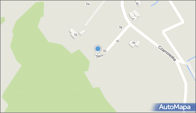 Jelenia Góra, Czarnoleska, 54A, mapa Jelenia Góra