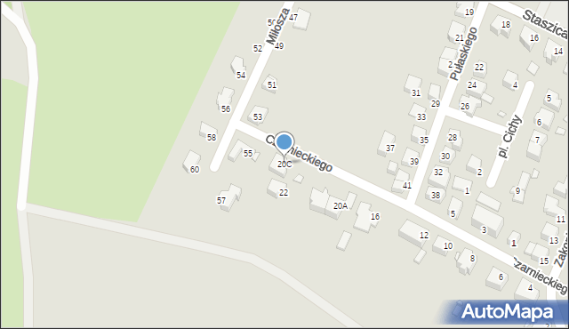 Jelenia Góra, Czarnieckiego Stefana, hetm., 20C, mapa Jelenia Góra