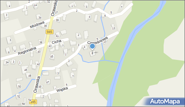 Jeleśnia, Czereśniowa, 8, mapa Jeleśnia