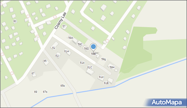 Kajetany, Czarny Las, 59E, mapa Kajetany