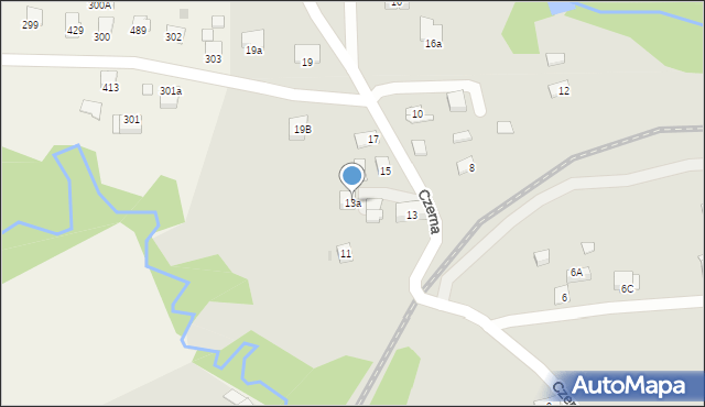 Kalwaria Zebrzydowska, Czerna, 13a, mapa Kalwaria Zebrzydowska