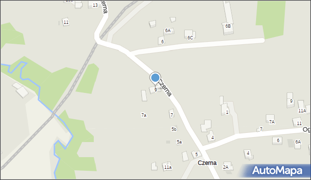 Kalwaria Zebrzydowska, Czerna, 9, mapa Kalwaria Zebrzydowska