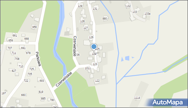 Kamesznica, Czerwińskie, 124, mapa Kamesznica