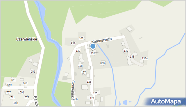 Kamesznica, Czerwińskie, 131, mapa Kamesznica