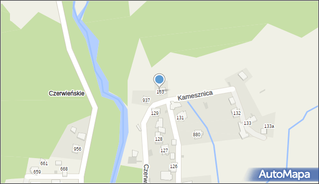 Kamesznica, Czerwińskie, 163, mapa Kamesznica