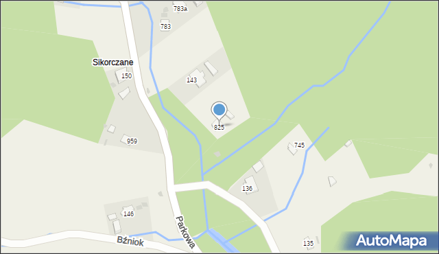 Kamesznica, Czerwińskie, 825, mapa Kamesznica