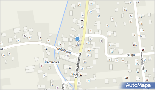 Kamienica, Częstochowska, 24, mapa Kamienica