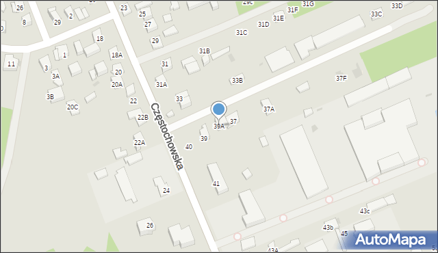 Karczew, Częstochowska, 39A, mapa Karczew