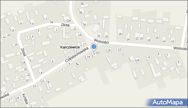 Karczewice, Częstochowska, 1, mapa Karczewice