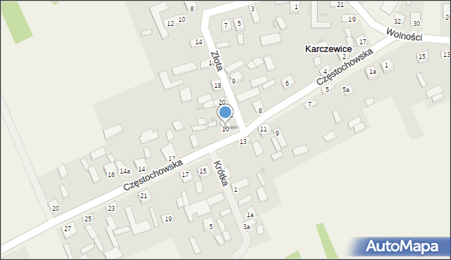 Karczewice, Częstochowska, 10, mapa Karczewice