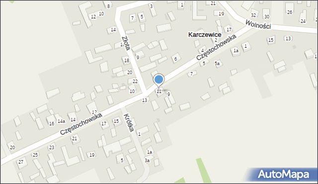 Karczewice, Częstochowska, 11, mapa Karczewice