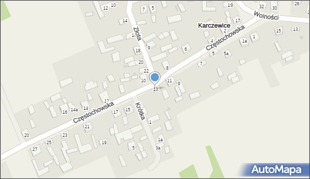 Karczewice, Częstochowska, 13, mapa Karczewice