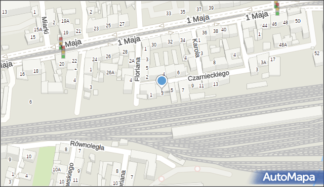 Katowice, Czarnieckiego Stefana, hetm., 3, mapa Katowic