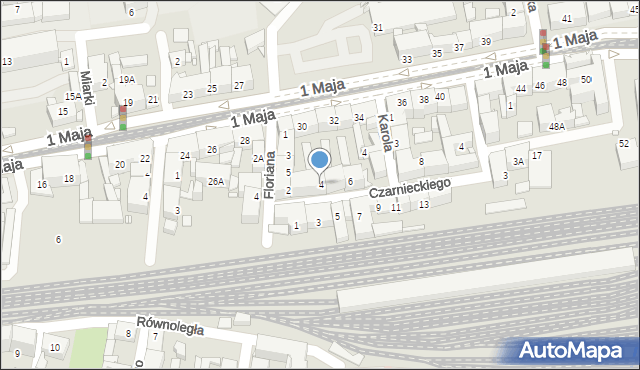 Katowice, Czarnieckiego Stefana, hetm., 4, mapa Katowic