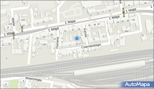 Katowice, Czarnieckiego Stefana, hetm., 6, mapa Katowic
