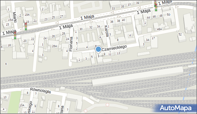 Katowice, Czarnieckiego Stefana, hetm., 7, mapa Katowic