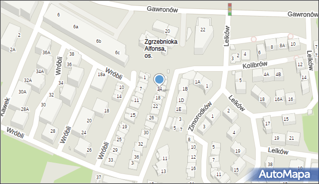 Katowice, Czajek, 16, mapa Katowic