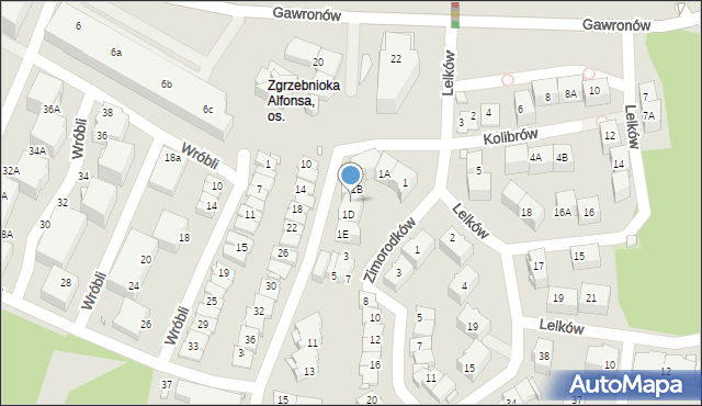 Katowice, Czajek, 1C, mapa Katowic