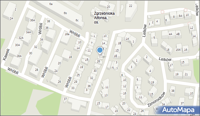 Katowice, Czajek, 24, mapa Katowic