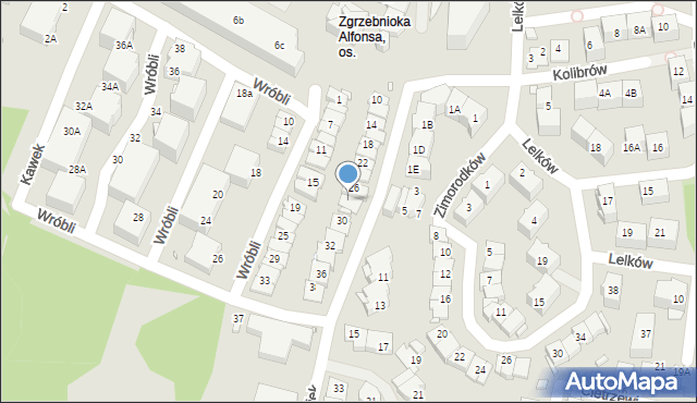 Katowice, Czajek, 28, mapa Katowic