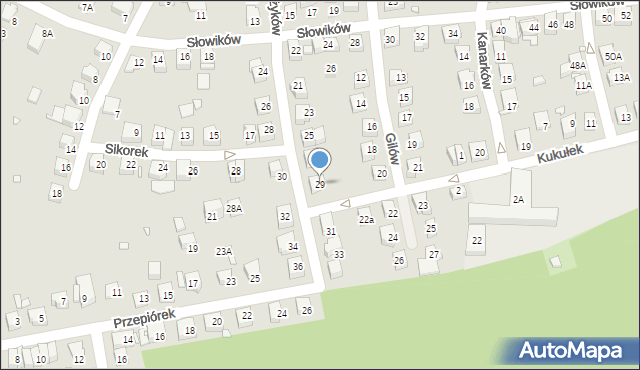 Katowice, Czyżyków, 29, mapa Katowic