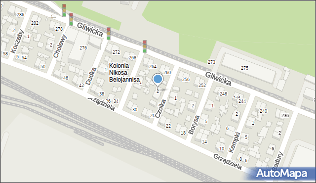 Katowice, Czoika Leopolda, 2, mapa Katowic