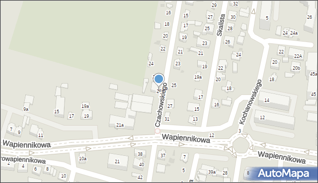 Kielce, Czachowskiego Dionizego, płk., 28, mapa Kielc
