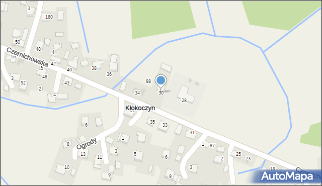 Kłokoczyn, Czernichowska, 30, mapa Kłokoczyn