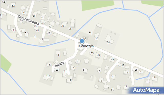 Kłokoczyn, Czernichowska, 37, mapa Kłokoczyn