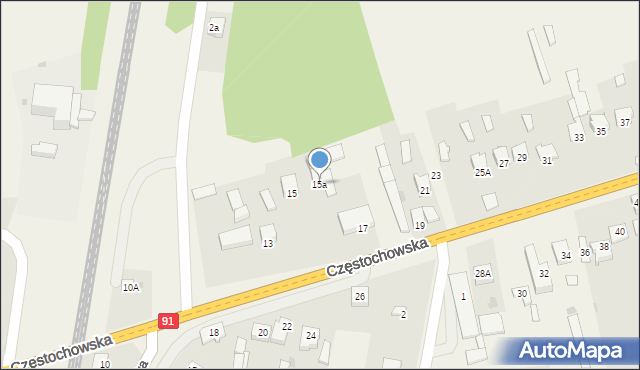 Kłomnice, Częstochowska, 15a, mapa Kłomnice