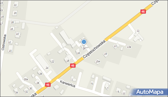 Kochanowice, Częstochowska, 14, mapa Kochanowice