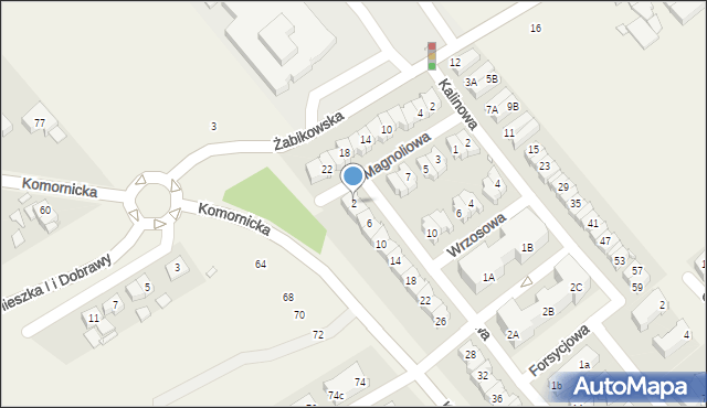 Komorniki, Czeremchowa, 2, mapa Komorniki