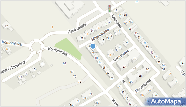 Komorniki, Czeremchowa, 6, mapa Komorniki